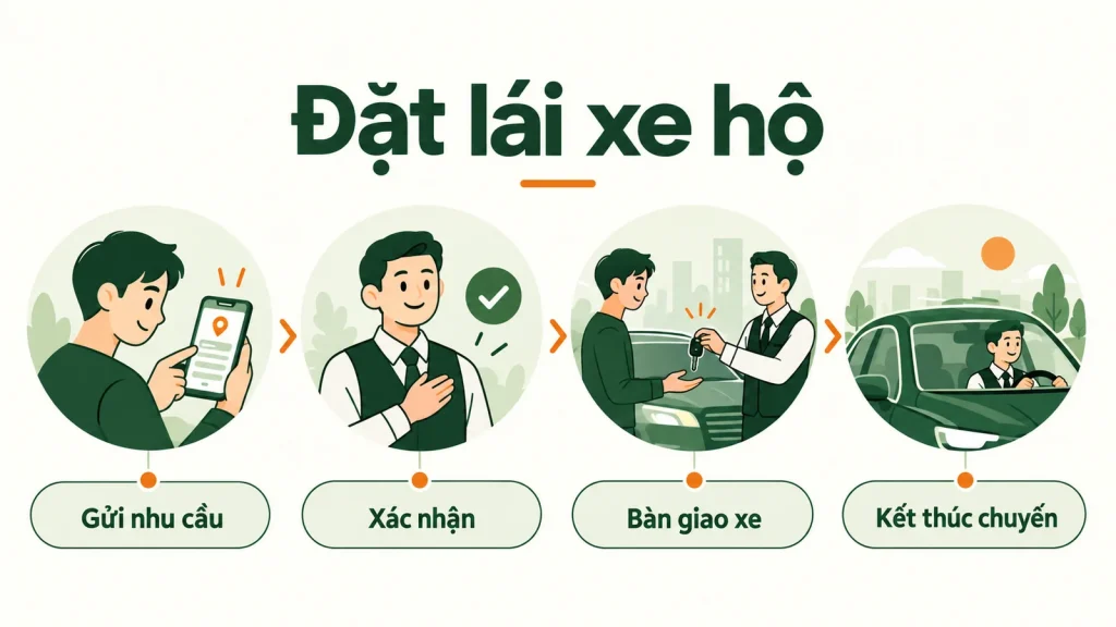 Lái xe hộ Nghệ An là gì: chủ xe đặt người lái hộ bằng điện thoại trước khi rời khỏi nơi tổ chức tiệc