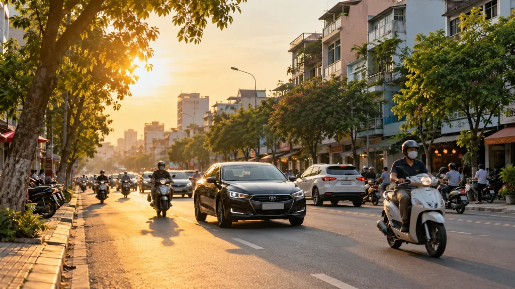 Phố Vinh vào cuối chiều, thời điểm thích hợp dạo phố sau lịch trình du lịch Vinh 1 ngày