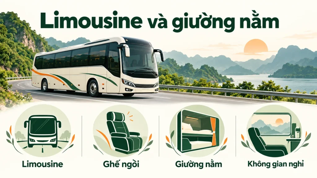 Khoang ghế rộng khi thuê xe limousine Nghệ An cho chuyến đi đường dài