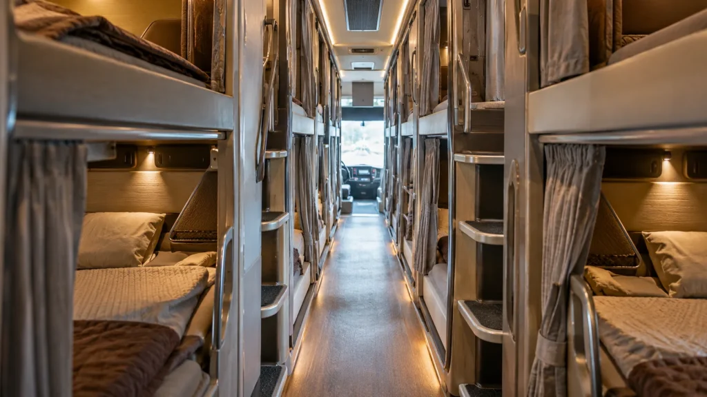 Lối đi trong cabin xe limousine cho chuyến công tác