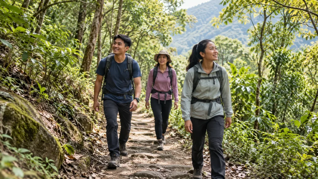 Nhóm bạn đi chơi cùng nhau, minh họa thuê xe 16 chỗ Nghệ An cho nhóm